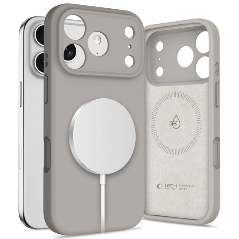 Tech-Protect Silicone MagSafe ümbris Apple iPhone 17 Pro'le, kivihall