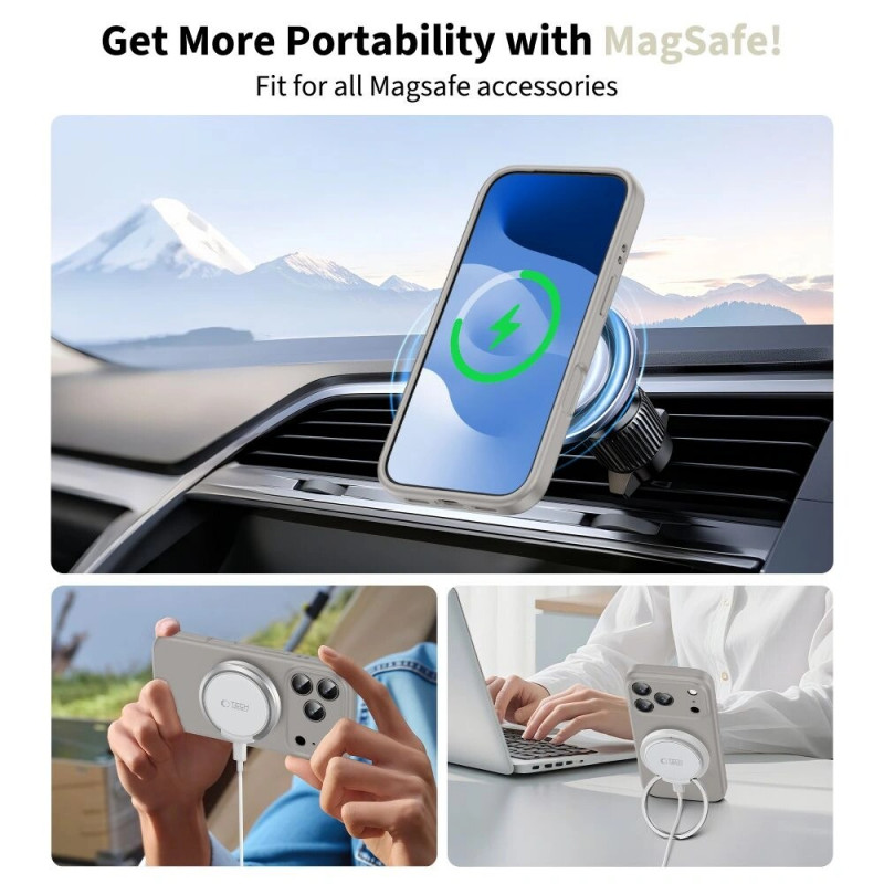 Tech-Protect Silicone MagSafe ümbris Apple iPhone 17 Pro'le, kivihall