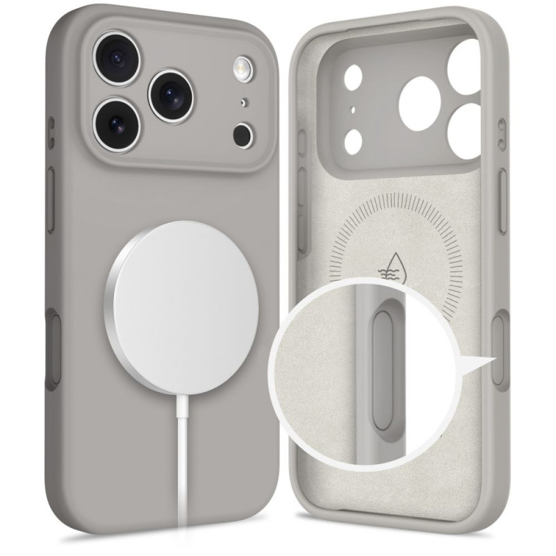 Tech-Protect Silicone MagSafe ümbris Apple iPhone 17 Pro'le, kivihall