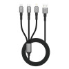 Tech-Protect UltraBoost DNA 3-ühes kaabel USB-A - Lightning / USB-C / Micro-USB, 3 A, 120 cm, raudhall