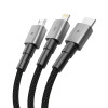Tech-Protect UltraBoost DNA 3-ühes kaabel USB-A - Lightning / USB-C / Micro-USB, 3 A, 120 cm, raudhall
