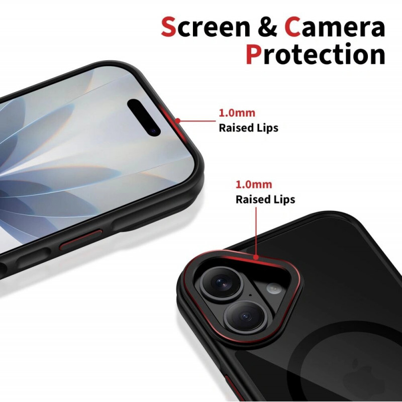 Tech-Protect MagHybrid MagSafe ümbris Apple iPhone 17'le, must/punane