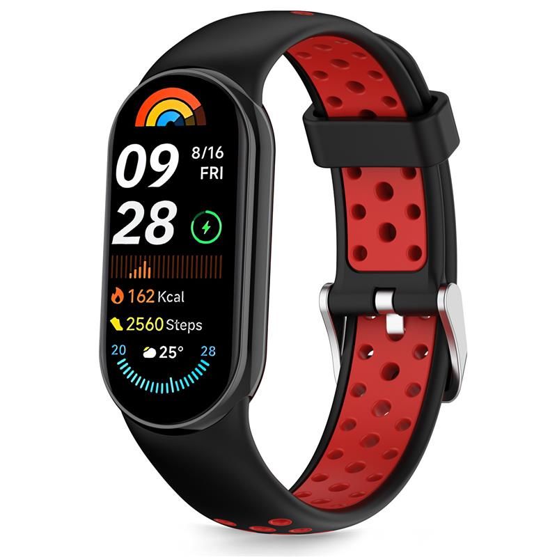 Tech-Protect IconBand Air rihm Xiaomi Smart Band 8 / 9 / 10 / NFC jaoks, must/punane