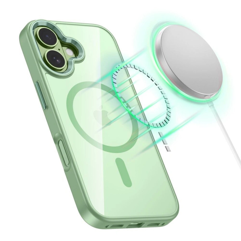 Tech-Protect MagMat MagSafe ümbris Apple iPhone 17 jaoks, salveiroheline/läbipaistev