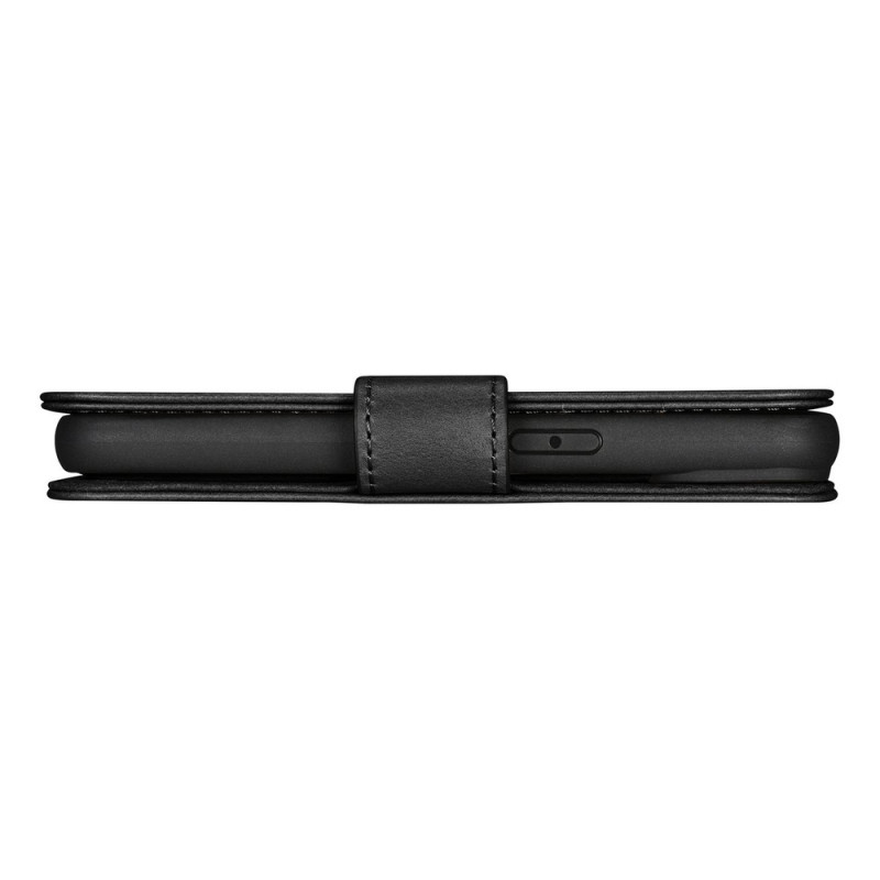 iCarer Oil Wax Wallet Case 2in1 nahast kaanega ümbris iPhone 14 Plus jaoks, Anti-RFID, must (WMI14220723-BK)