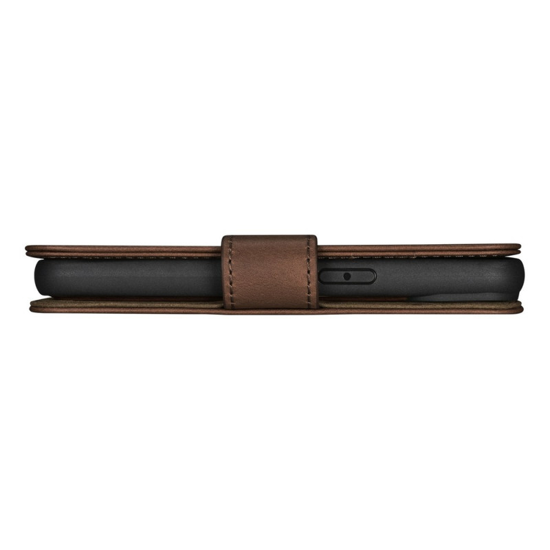 iCarer Oil Wax Wallet Case 2in1 nahast kaanega ümbris iPhone 14 Plus jaoks, Anti-RFID, pruun (WMI14220723-BN)