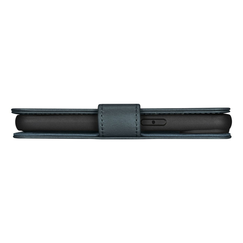 iCarer Oil Wax Wallet Case 2in1 nahast kaanega ümbris iPhone 14 Plus jaoks, Anti-RFID, sinine (WMI14220723-BU)