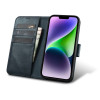 iCarer Oil Wax Wallet Case 2in1 nahast kaanega ümbris iPhone 14 Plus jaoks, Anti-RFID, sinine (WMI14220723-BU)