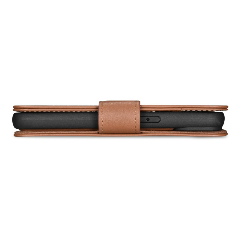 iCarer Wallet Case 2in1 nahast kaanega ümbris iPhone 14 Plus jaoks, Anti-RFID, pruun (WMI14220727-BN)