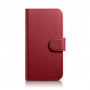 iCarer Wallet Case 2in1 nahast kaanega ümbris iPhone 14 Plus jaoks, Anti-RFID, punane (WMI14220727-RD)