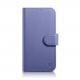 iCarer Wallet Case 2in1 nahast kaanega ümbris iPhone 14 Plus jaoks, Anti-RFID, helelilla (WMI14220727-LP)