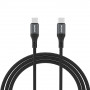 Dudao L3CC USB-C – USB-C kaabel, 60 W, 1,2 m, punutud, must