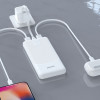 Dudao K10 10000 mAh akupank, 2 x USB-A, 2,4 A, valge
