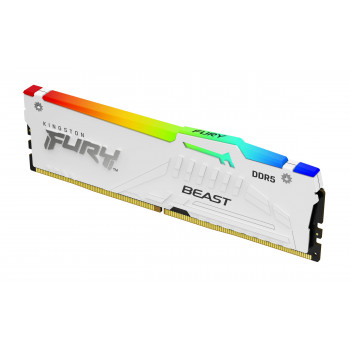 Kingston FURY Beast 16 GB DDR5-5600 CL40 DIMM mälumoodul, RGB, valge, KF556C40BWA-16