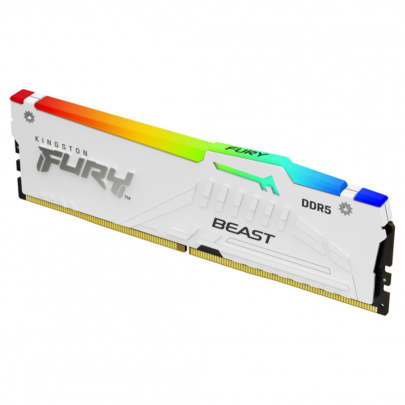 Kingston FURY Beast 16 GB DDR5-5600 CL40 DIMM mälumoodul, RGB, valge, KF556C40BWA-16