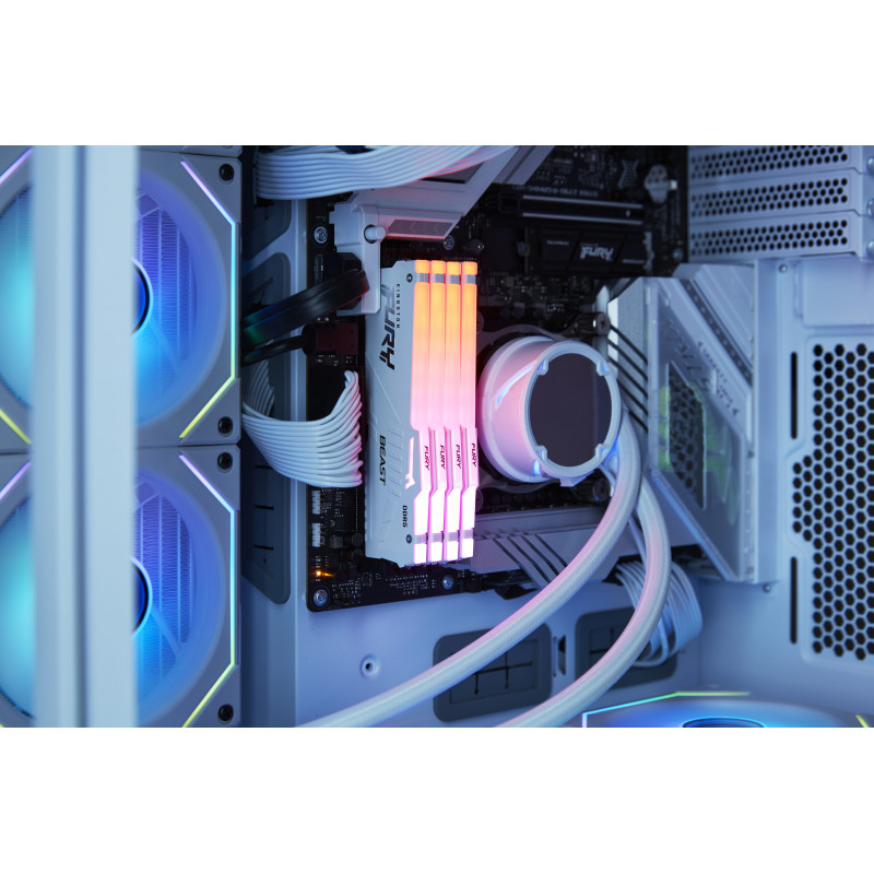 Kingston FURY Beast 16 GB DDR5-5600 CL40 DIMM mälumoodul, RGB, valge, KF556C40BWA-16
