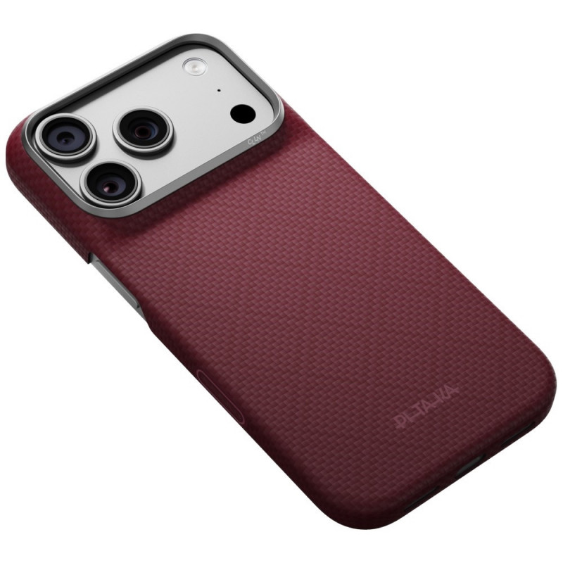PITAKA Edge Case Argyle MagSafe ümbris Apple iPhone 18 Pro / 17 Pro jaoks, bordoopunane