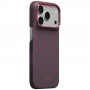 PITAKA Edge Case Argyle MagSafe ümbris Apple iPhone 18 Pro / 17 Pro jaoks, sinipunane