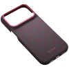 PITAKA Edge Case Argyle MagSafe ümbris Apple iPhone 18 Pro / 17 Pro jaoks, sinipunane