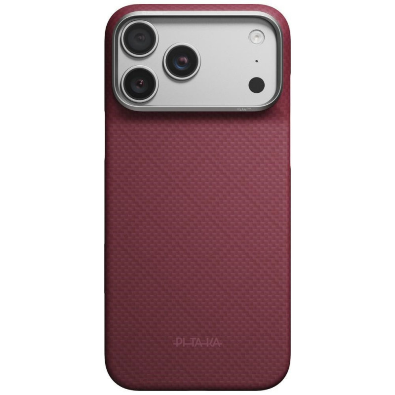 PITAKA Edge Case Argyle MagSafe ümbris Apple iPhone 18 Pro Max / 17 Pro Max jaoks, bordoopunane