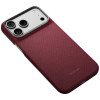 PITAKA Edge Case Argyle MagSafe ümbris Apple iPhone 18 Pro Max / 17 Pro Max jaoks, bordoopunane