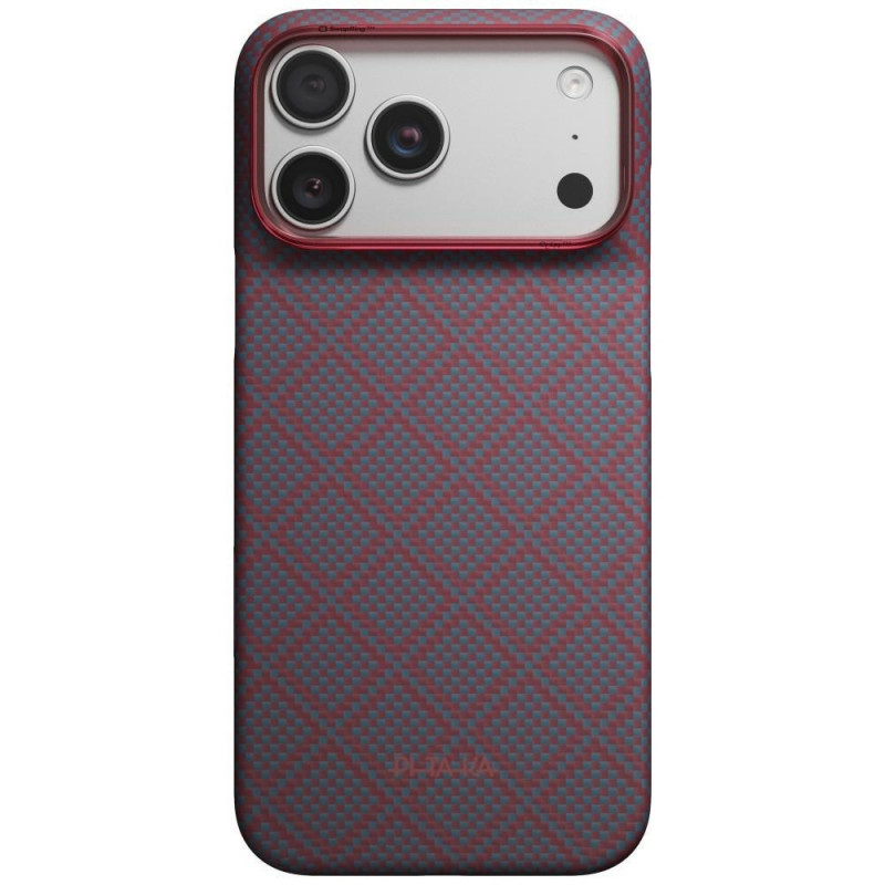 PITAKA Edge Case Argyle MagSafe ümbris Apple iPhone 18 Pro Max / 17 Pro Max jaoks, sinipunane