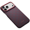 PITAKA Edge Case Argyle MagSafe ümbris Apple iPhone 18 Pro Max / 17 Pro Max jaoks, sinipunane