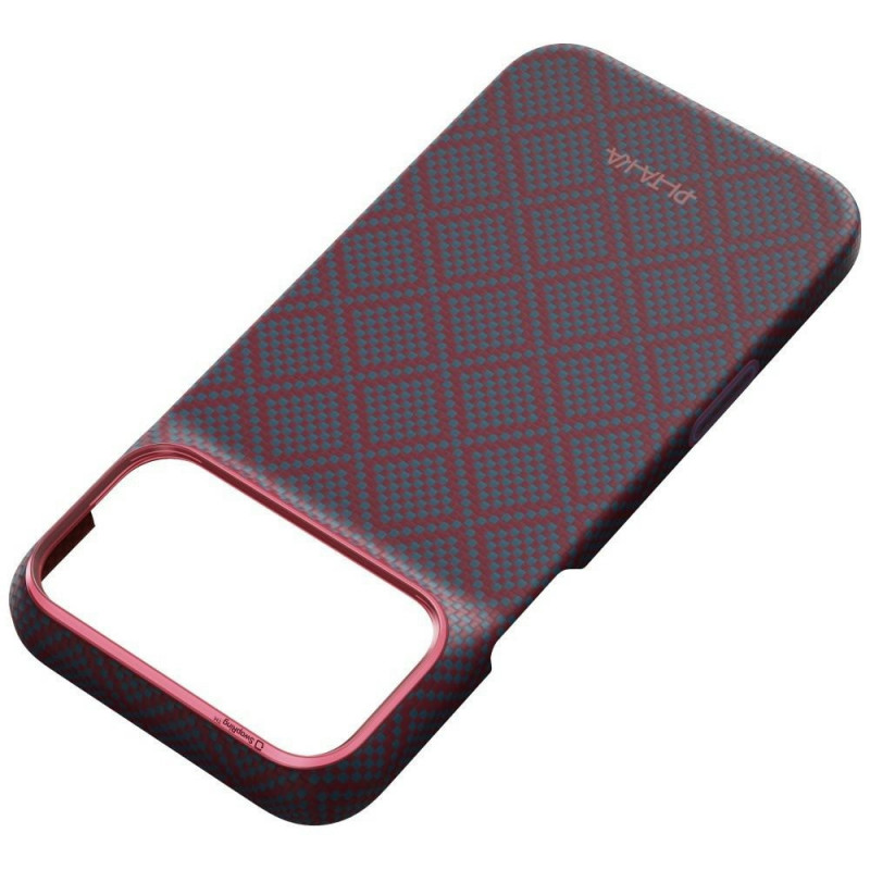 PITAKA Edge Case Argyle MagSafe ümbris Apple iPhone 18 Pro Max / 17 Pro Max jaoks, sinipunane