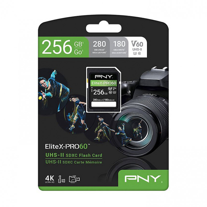 PNY EliteX-PRO60 SDXC mälukaart 256 GB, UHS-II, Class 10, P-SD256V60280EXP6-GE