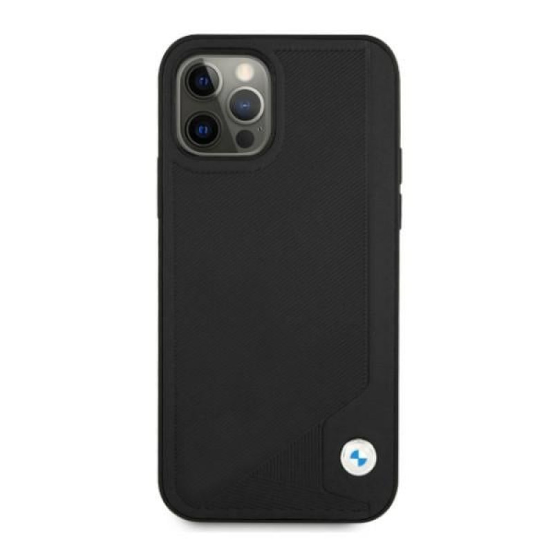 BMW BMHCP12LRCDPK Apple iPhone 12 Pro Max kõvakate Leather Deboss, must
