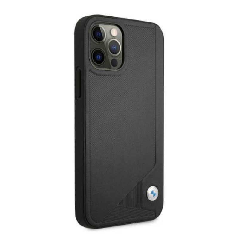 BMW BMHCP12LRCDPK Apple iPhone 12 Pro Max kõvakate Leather Deboss, must