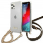 Guess GUHCP12MKC4GSGO Apple iPhone 12 / 12 Pro hardcase 4G Gold Chain, läbipaistev