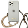 Guess GUHCP12MKC4GSGO Apple iPhone 12 / 12 Pro hardcase 4G Gold Chain, läbipaistev
