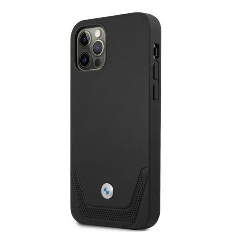 BMW BMHCP12MRSWPK Apple iPhone 12 / 12 Pro kõvakate Leather Perforate, must