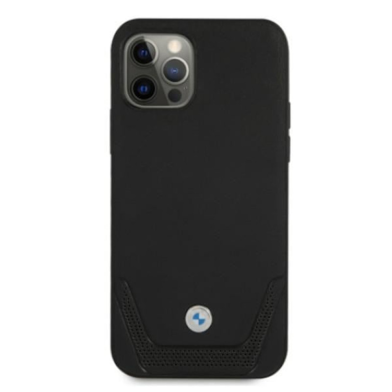 BMW BMHCP12MRSWPK Apple iPhone 12 / 12 Pro kõvakate Leather Perforate, must
