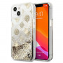 Guess GUHCP13SLGPEGO Apple iPhone 13 mini hardcase Peony Liquid Glitter, kuldne