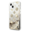 Guess GUHCP13SLGPEGO Apple iPhone 13 mini hardcase Peony Liquid Glitter, kuldne