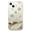 Guess GUHCP13SLGPEGO Apple iPhone 13 mini hardcase Peony Liquid Glitter, kuldne
