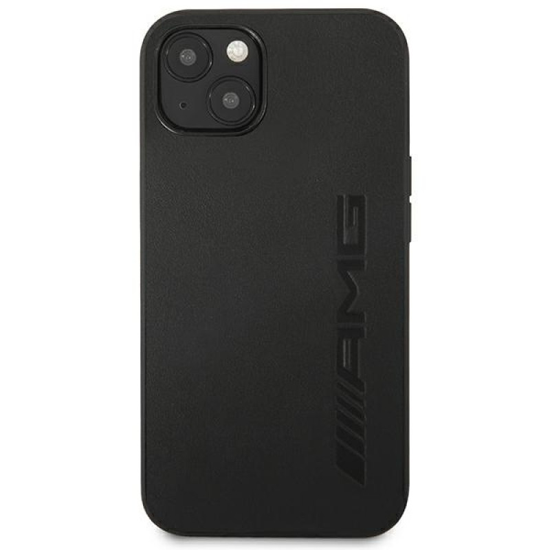 Mercedes-AMG AMHCP14SDOLBK Apple iPhone 14 kõvakate Leather Hot Stamped, must