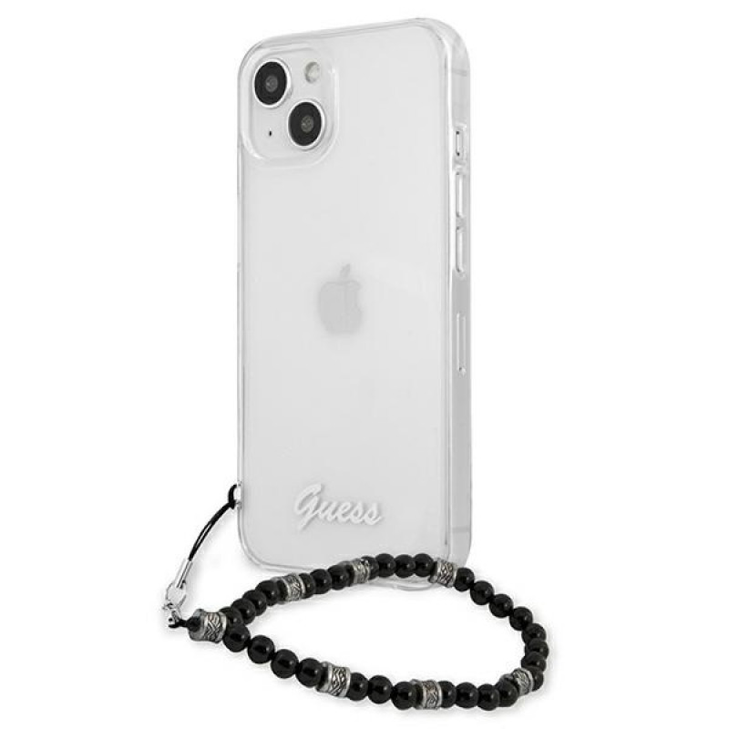 Guess GUHCP13SKPSBK Apple iPhone 13 mini hardcase Black Pearl, läbipaistev