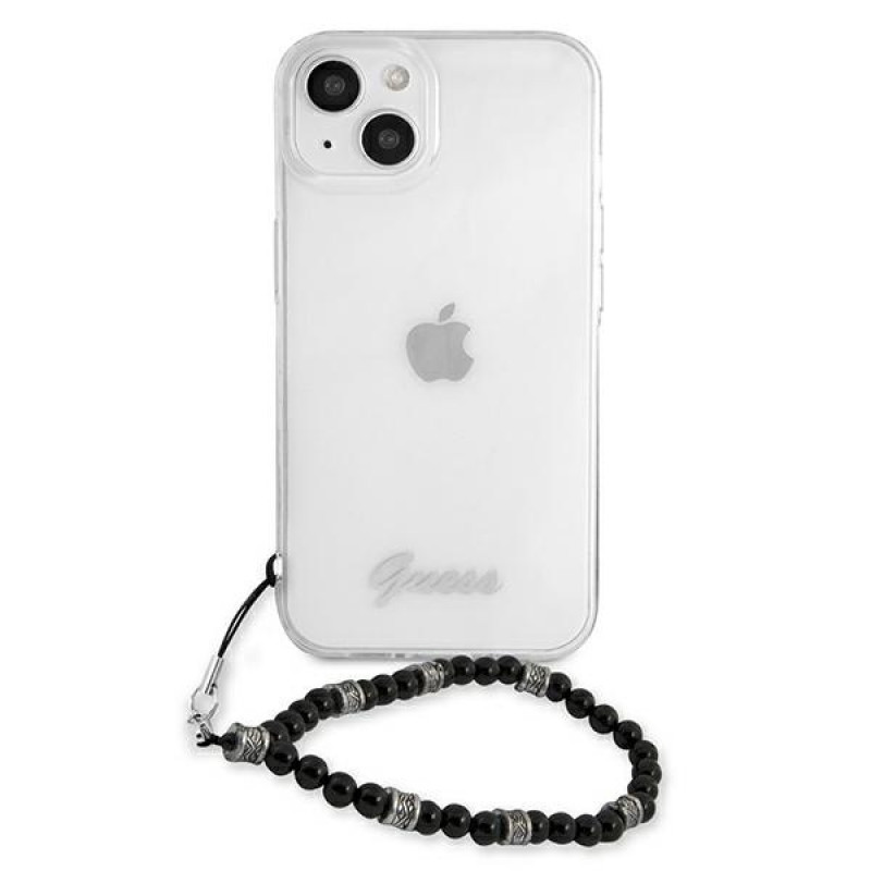 Guess GUHCP13SKPSBK Apple iPhone 13 mini hardcase Black Pearl, läbipaistev
