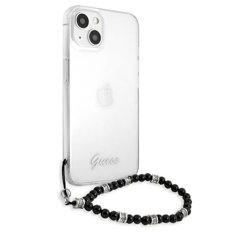 Guess GUHCP13SKPSBK Apple iPhone 13 mini hardcase Black Pearl, läbipaistev