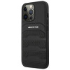 Mercedes-AMG AMHCP14LGSEBK Apple iPhone 14 Pro kõvakate, Leather Debossed Lines, must