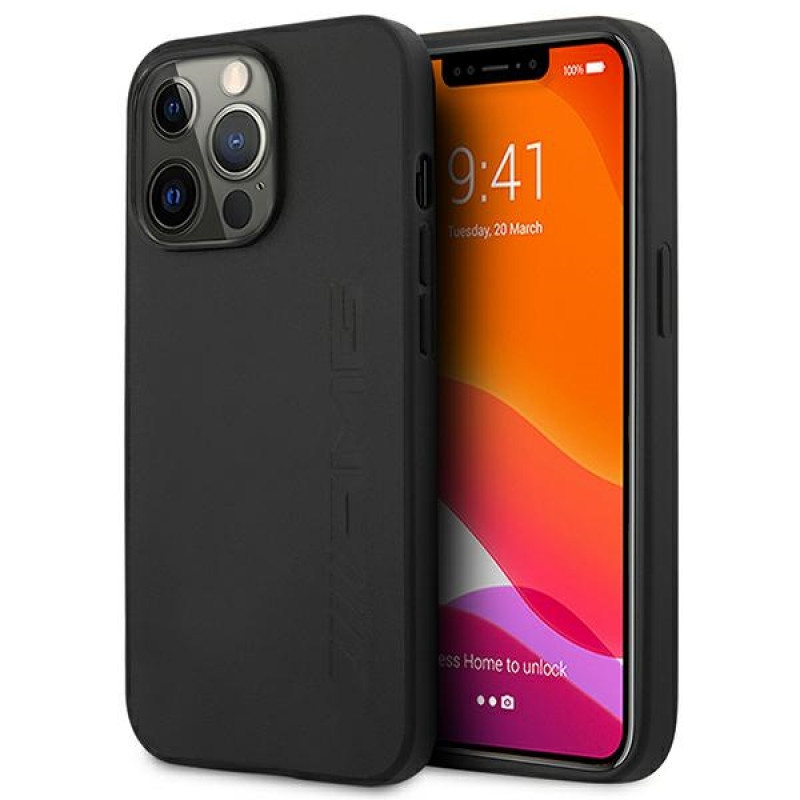 Mercedes-AMG AMHCP14XDOLBK Apple iPhone 14 Pro Max hardcase, Leather Hot Stamped, must