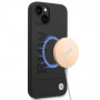 BMW BMHMP14MSLBLBK Apple iPhone 14 Plus / 15 Plus kõvakate, Silicone Signature Logo MagSafe, must