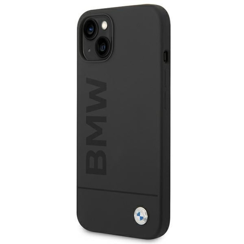 BMW BMHMP14MSLBLBK Apple iPhone 14 Plus / 15 Plus kõvakate, Silicone Signature Logo MagSafe, must