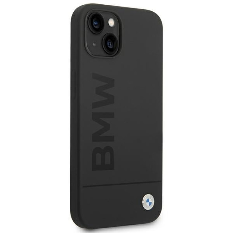 BMW BMHMP14MSLBLBK Apple iPhone 14 Plus / 15 Plus kõvakate, Silicone Signature Logo MagSafe, must