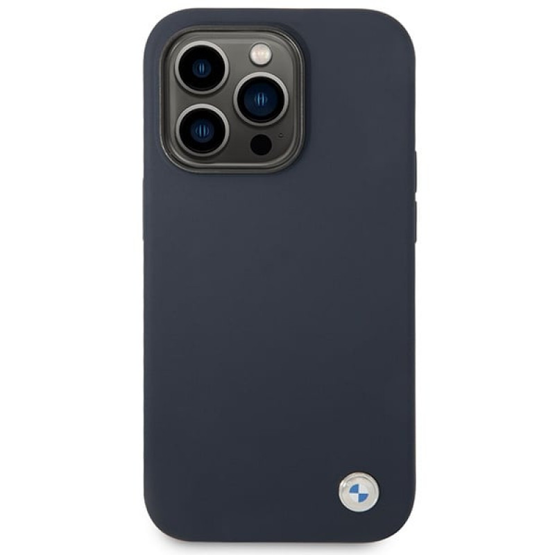 BMW BMHMP14XSILNA Apple iPhone 14 Pro Max ümbris, Silicone Metal Logo MagSafe, navy