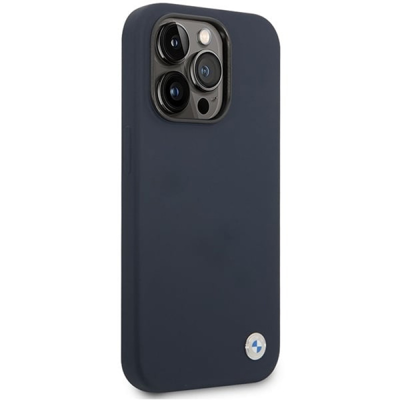 BMW BMHMP14XSILNA Apple iPhone 14 Pro Max ümbris, Silicone Metal Logo MagSafe, navy