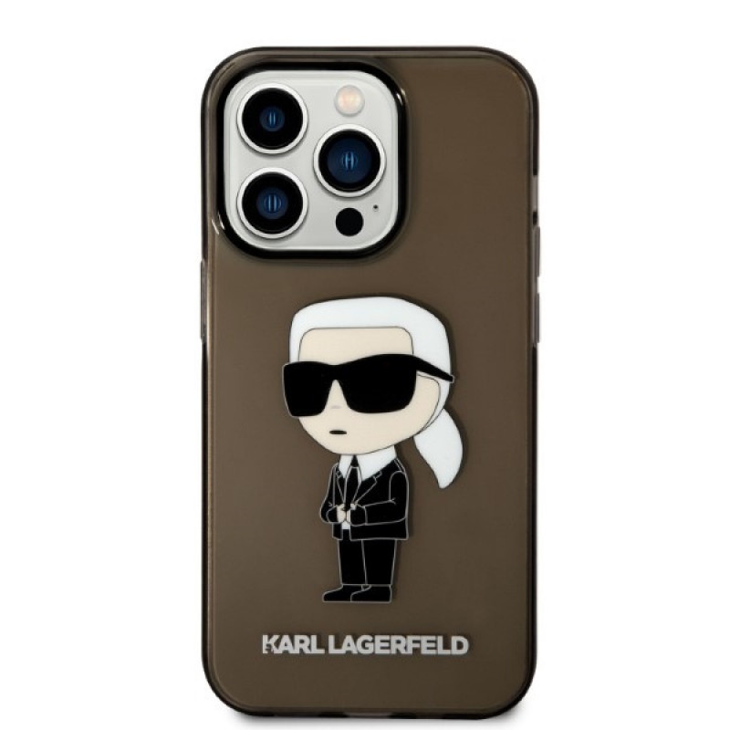 Karl Lagerfeld KLHCP14XHNIKTCK Apple iPhone 14 Pro Maxi kõvakate, Ikonik Karl, must